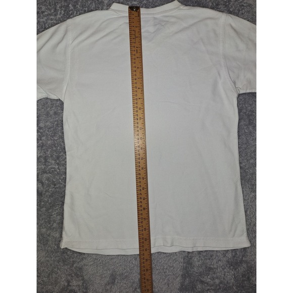 Reebok Womens V-Neck T-Shirt White Embroidered Logo Casual 90s Athleisure Size M - Picture 7 of 7